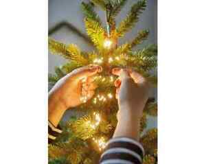 Cascata luminosa per albero di Natale da 210cm 672 microled bianco caldo 49.6157