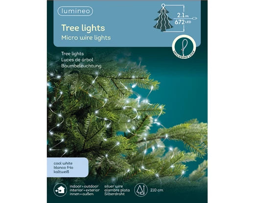 Cascata luminosa per albero di Natale 210 cm 672 microled bianco freddo 49.6155
